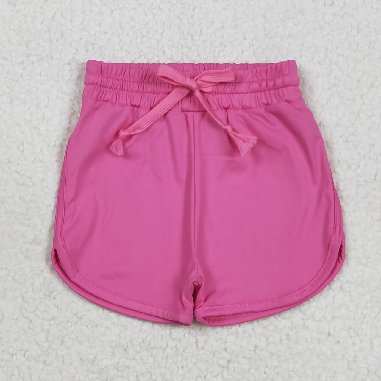 Kids summer hot pink yoga shorts