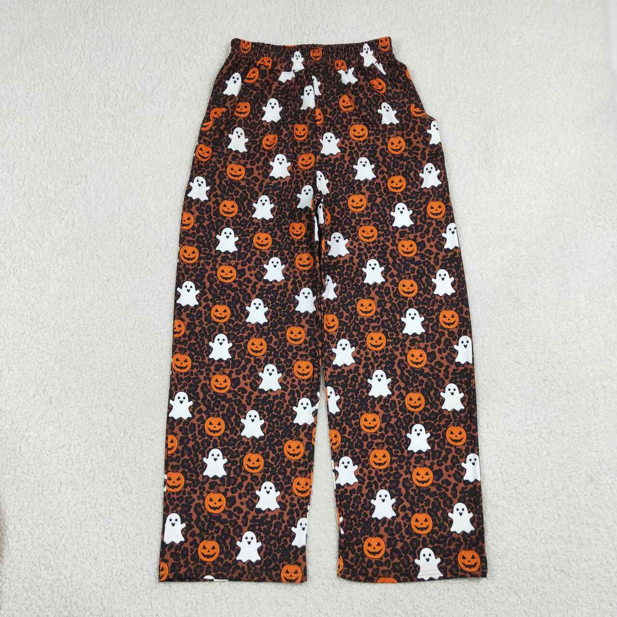 Adult women halloween ghost pumpkin design milk silk pants