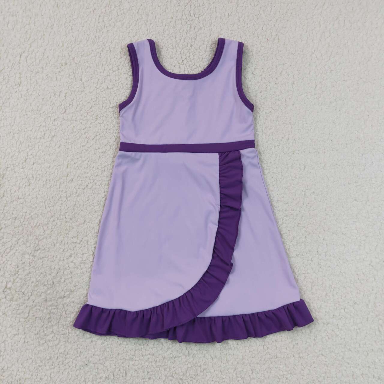 Lavender purple color girls summer yoga dress