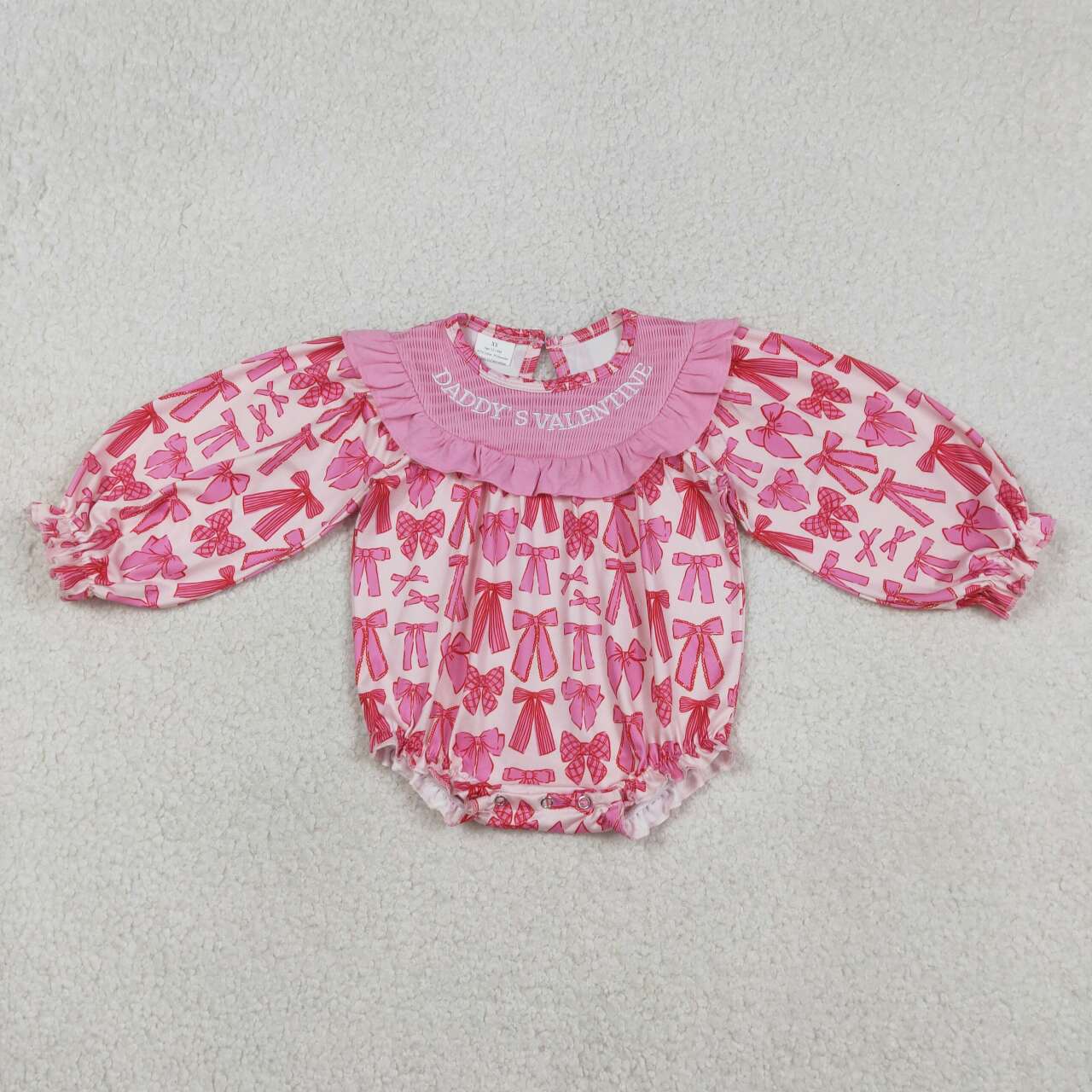 Daddys valentines heart print embroidery romper