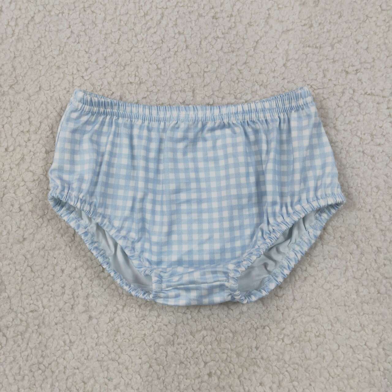 baby boy blue plaid summer bummies