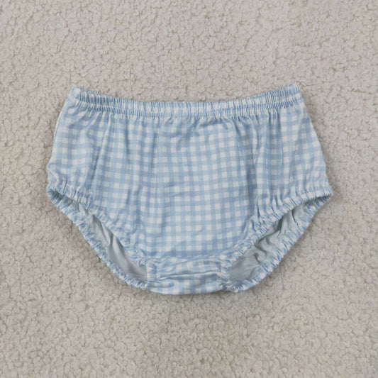 baby boy blue plaid summer bummies