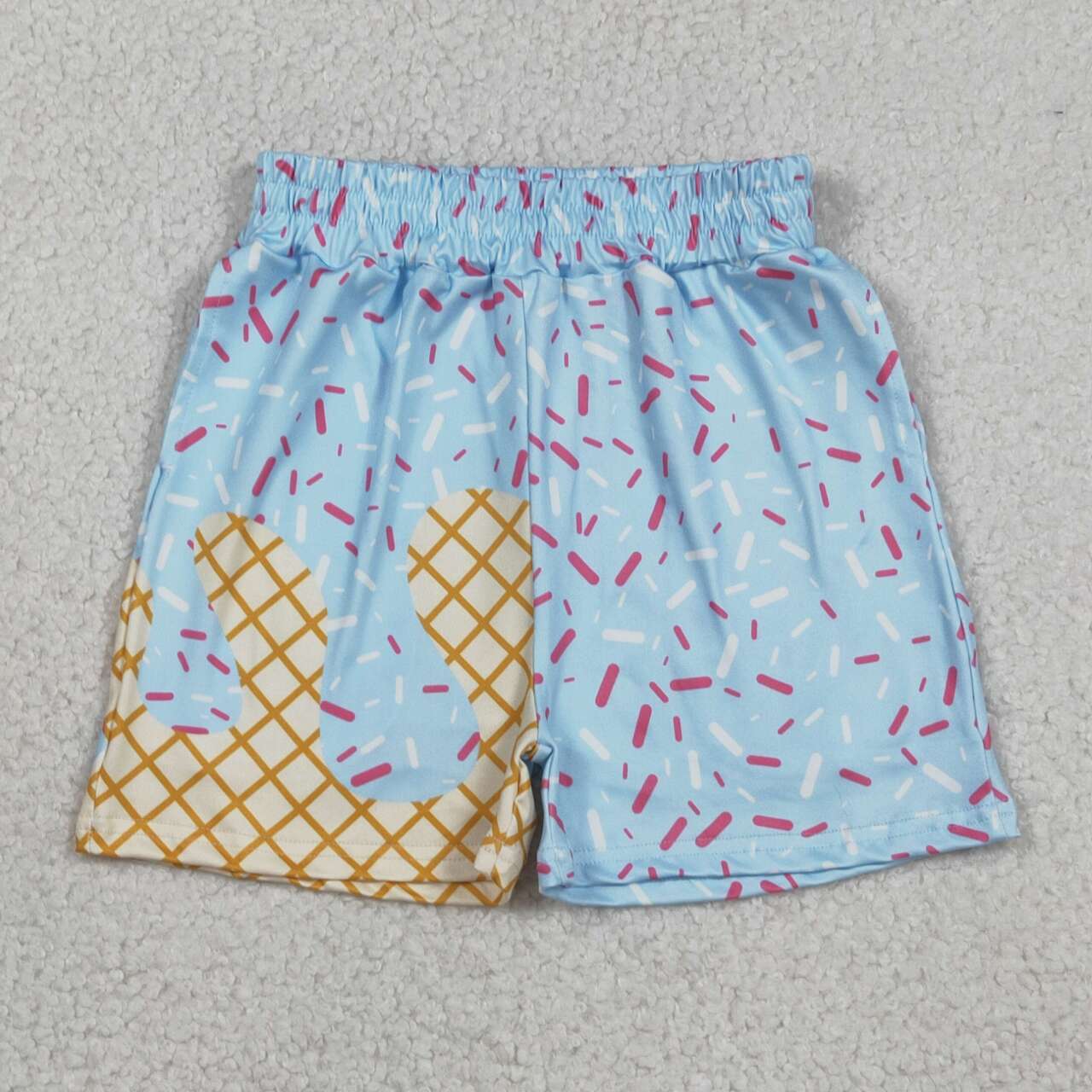 Toddle baby girl blue ice cream design summer shorts