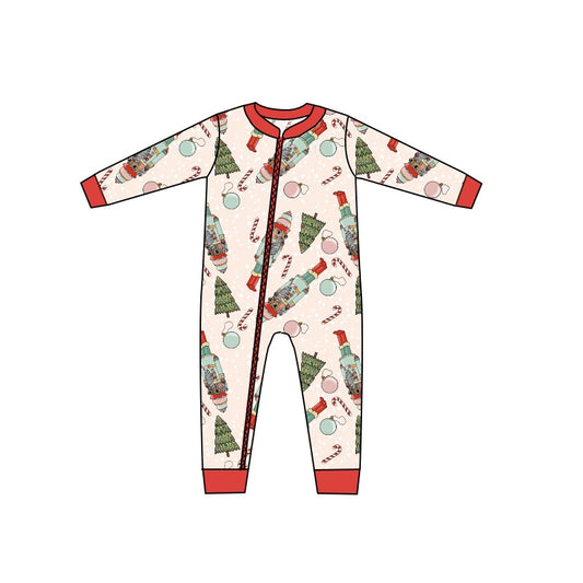 Pre-order toddle girls long sleeve Christmas zip romper