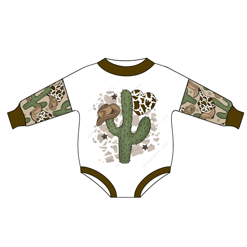 Pre-order western cactus long sleeve romper