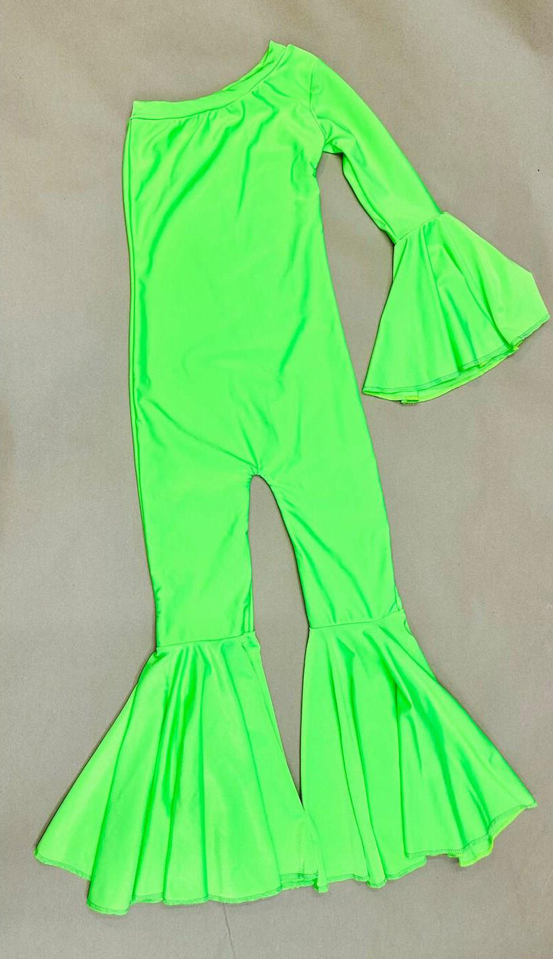 Green velvet one shoulder velvet jumpsuit preorder