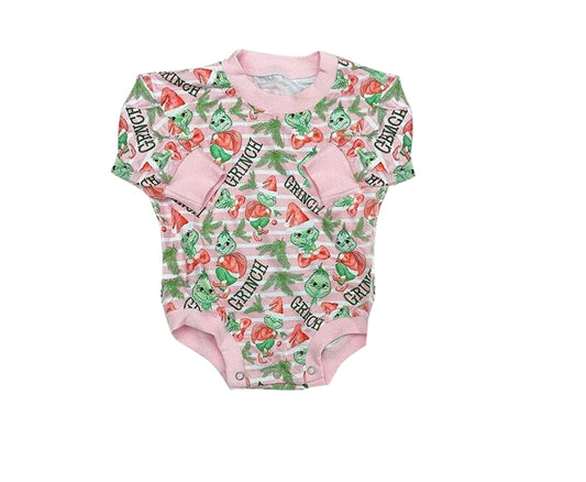 Toddle girls Christmas green face romper preorder