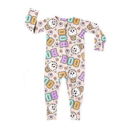 Halloween boo fall winter romper preorder