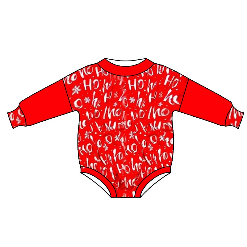 toddlers girls Christmas hohoho long sleeve romper preorder