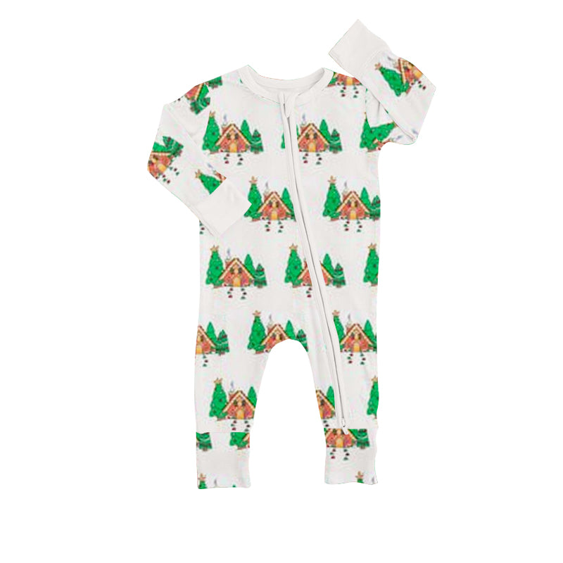 Christmas tree fall winter zip romper preorder