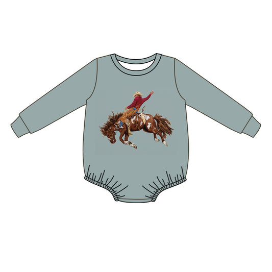 baby boy long sleeve western romper preorder