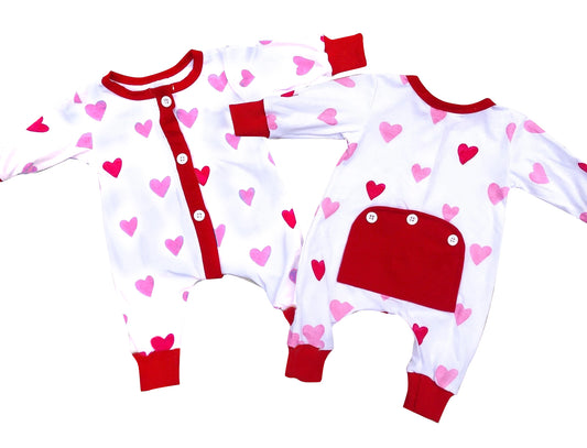 Valentines day heart print romper preorder