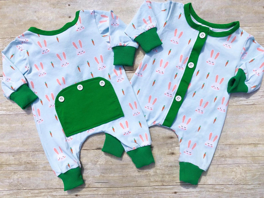 Easter bunny long sleeve romper preorder