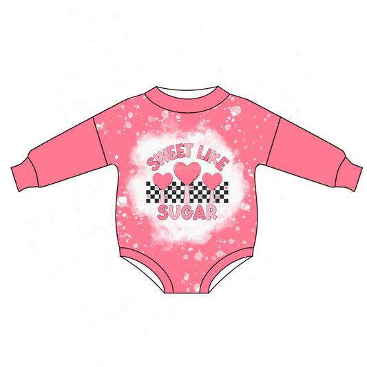 sweet like sugar toddle girls valentines day romper preorder