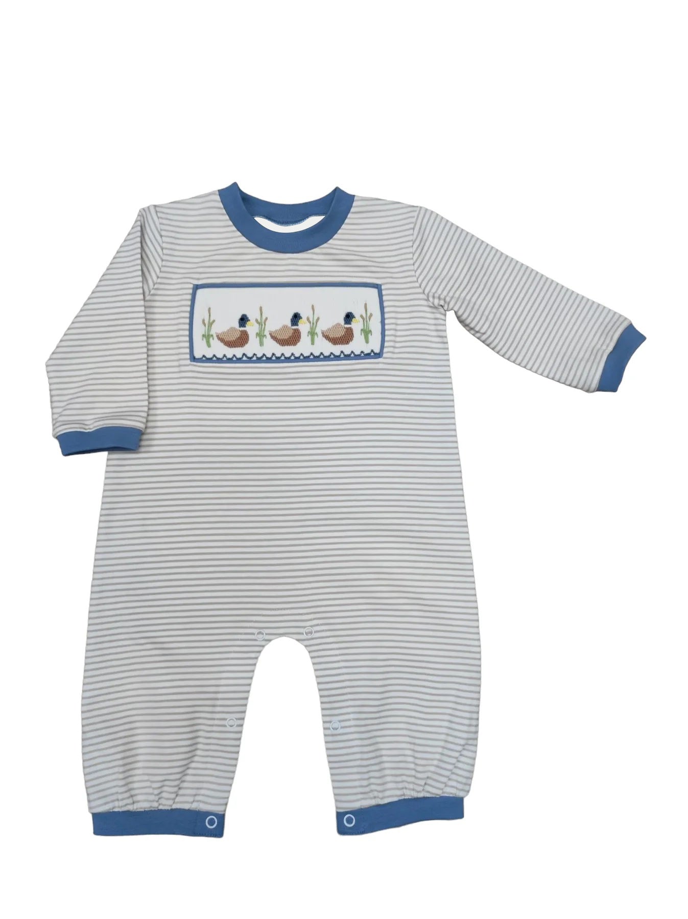 boy mallard duck long sleeve romper preorder