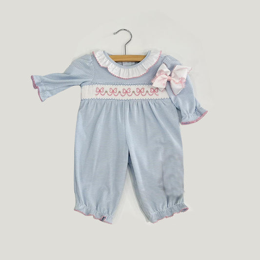 toddle baby girl blue stripes romper preorder