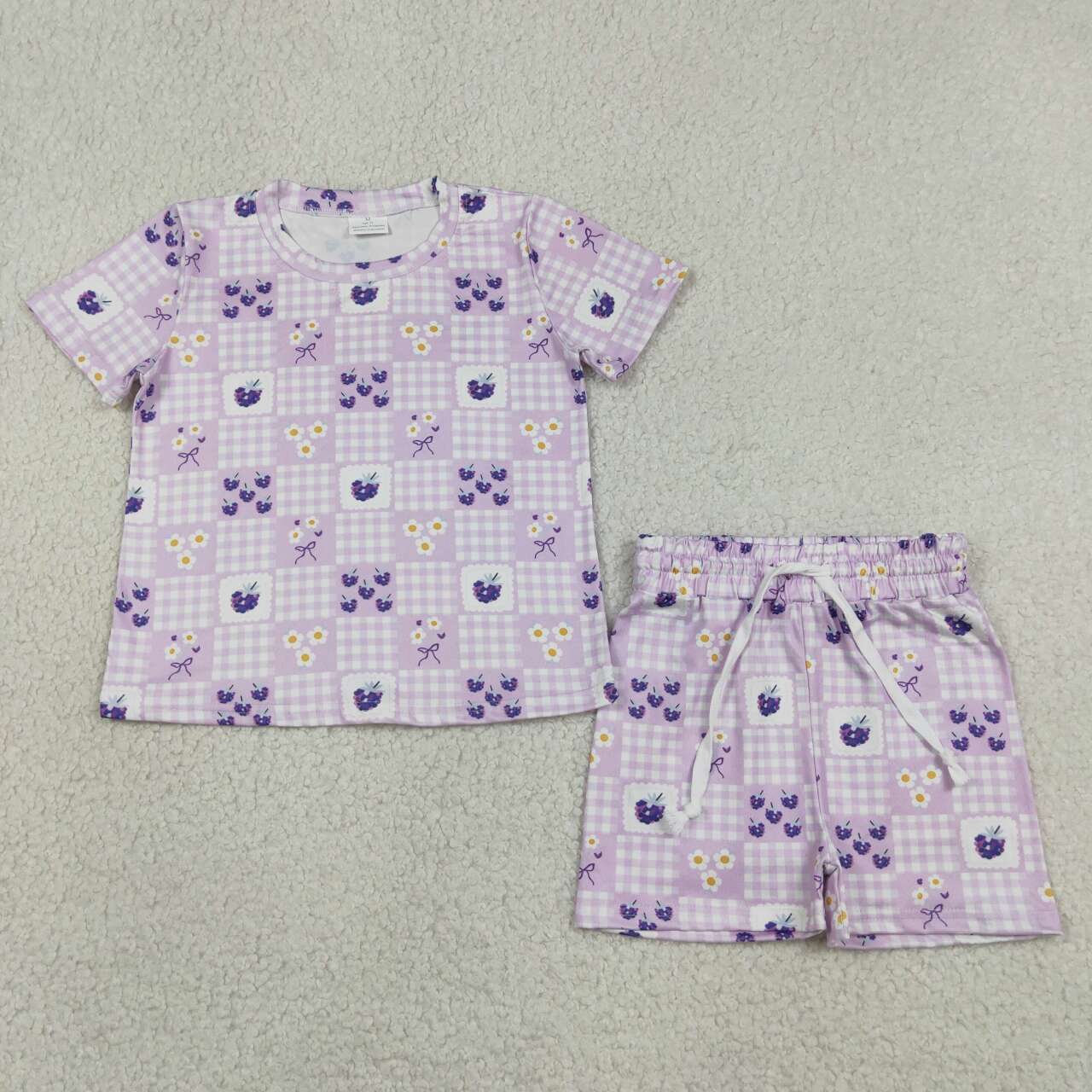Lavender flowers top matching shorts toddle baby girl outfit