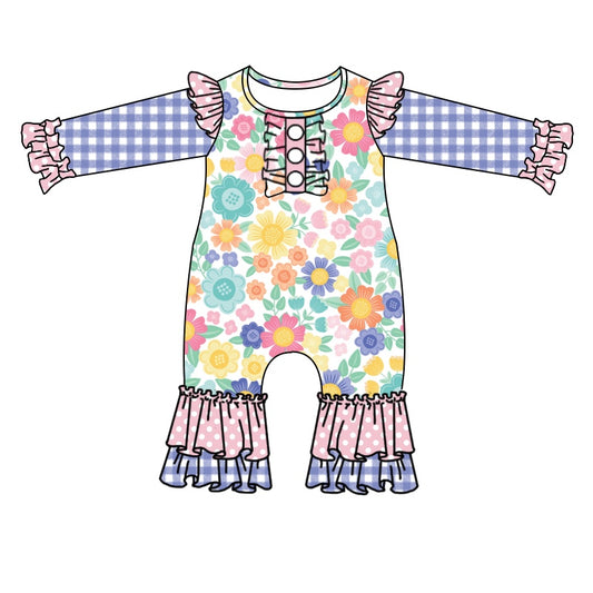 toddle baby girls flower print long sleeve fall romper preorder