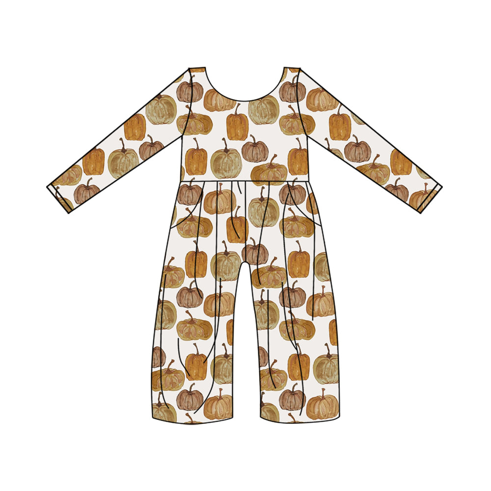 baby girls fall season pumpkin jumpsuit preorder