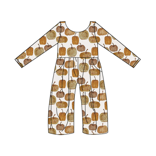 baby girls fall season pumpkin jumpsuit preorder