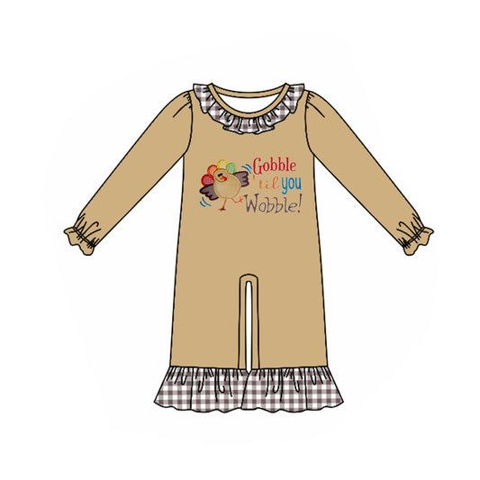 toddle baby girls  thanksgiving gobble romper preorder