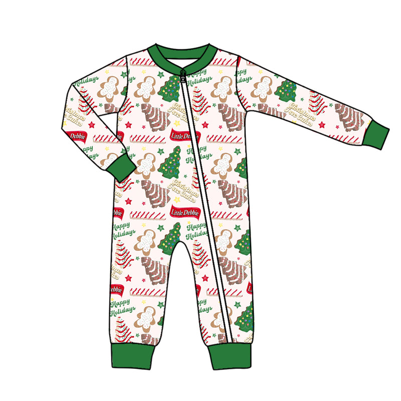 toddle baby girl christmas cake tree zip romper preorder