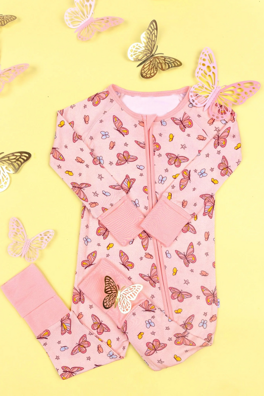 toddle baby girls butterfly zip romper preorder