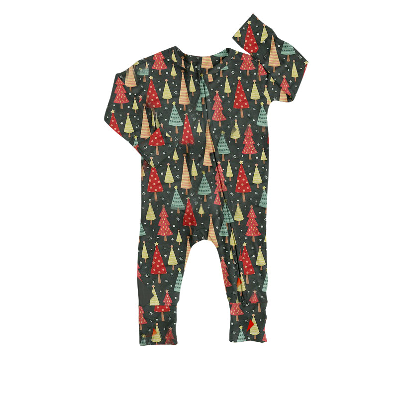 toddle baby girls christmas tree zip romper preorder