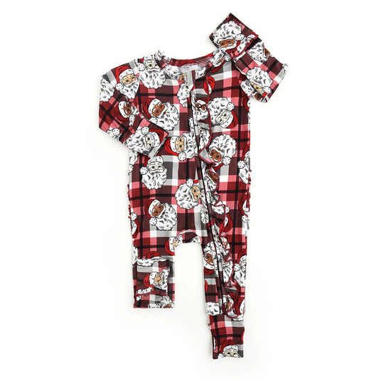 wholesale kids baby christmas santa claus zip romper preorder