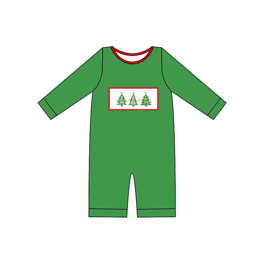 toddle baby boy christmas tree green romper preorder