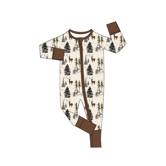 toddle baby boy long sleeve tree reindeer romper preorder