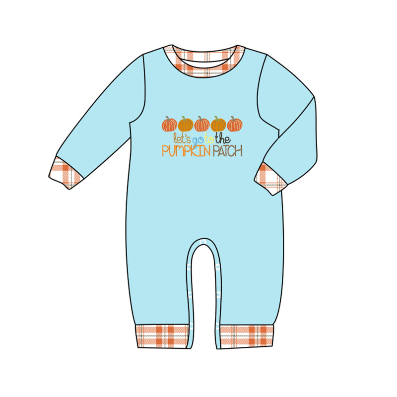 toddle baby boy lets go to the pumpkin romper preorder