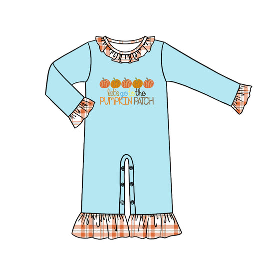 toddle baby girl lets go to the pumpkin romper preorder