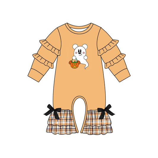 toddle baby girl halloween ghost pumpkin romper preorder