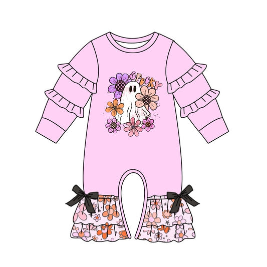 halloween spooky floral long sleeve romper preorder