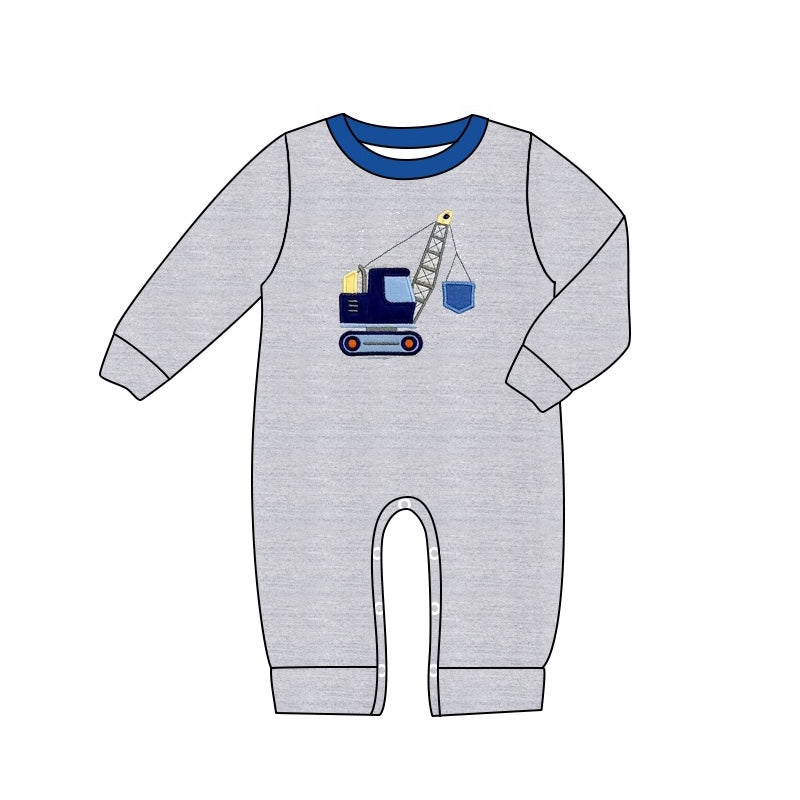 toddle baby boy construction long sleeve romper preorder