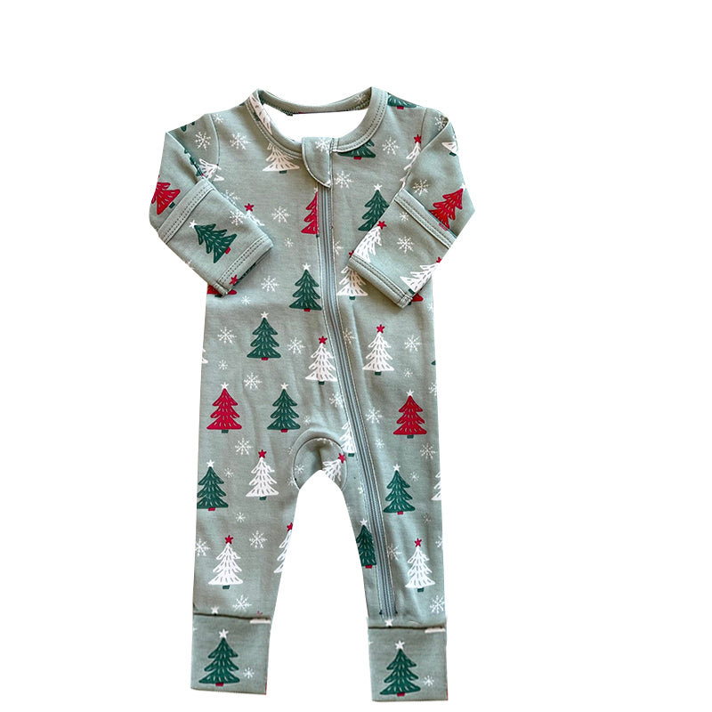 toddle baby christmas tree  long sleeve zip romper preorder