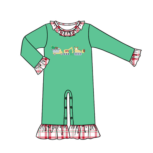 toddle baby girl christmas construction romper preorder