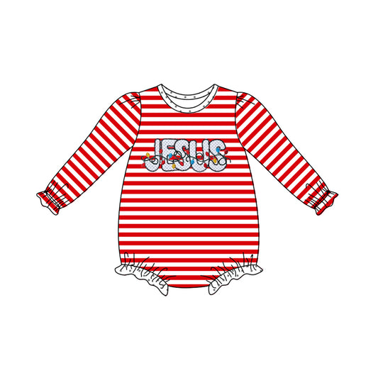 toddle baby girl christmas jesus light long sleeve romper preorder