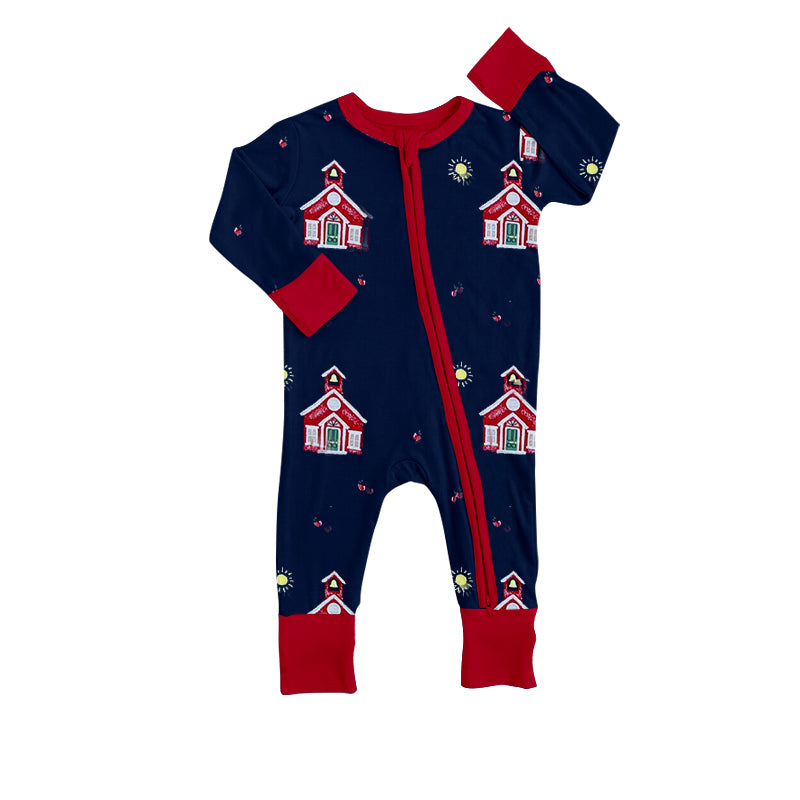 toddle boy christmas horse long sleeve zip romper preorder