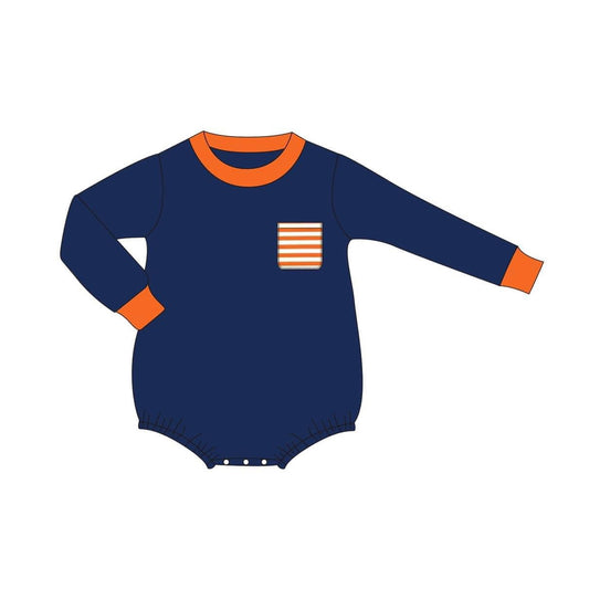 toddle baby boy long sleeve navy romper preorder