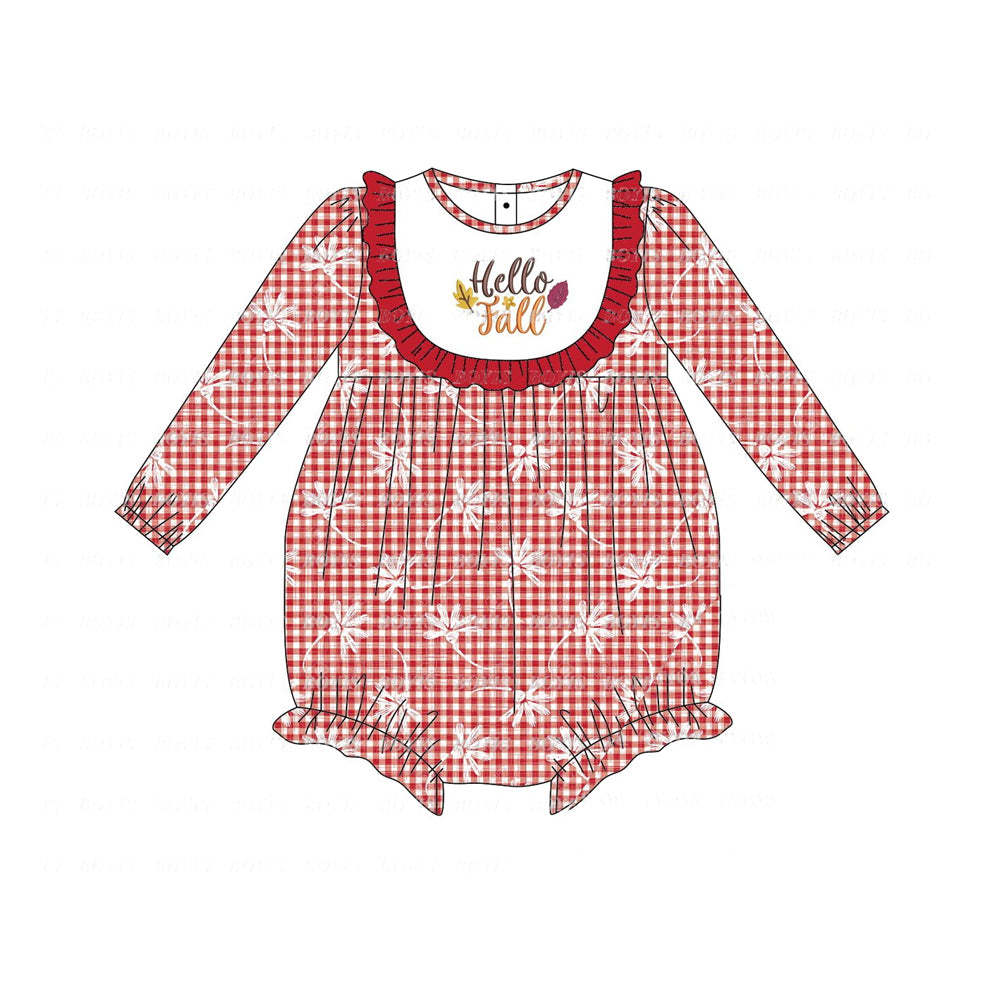 hello fall kids baby girls wholesale boutique romper preorder