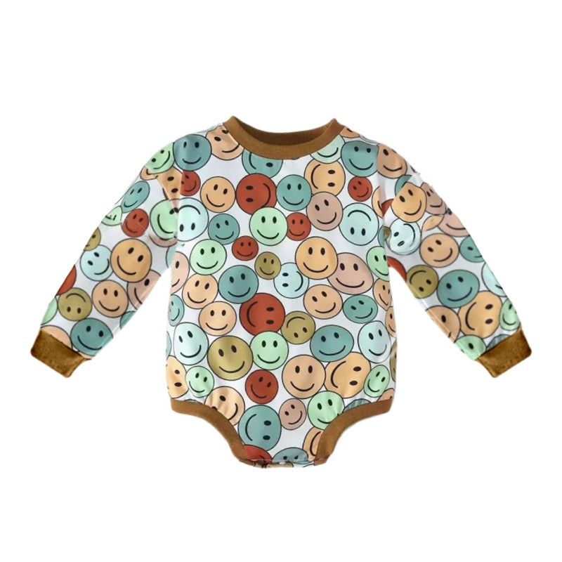 toddle baby boy smile face long sleeve romper preorder