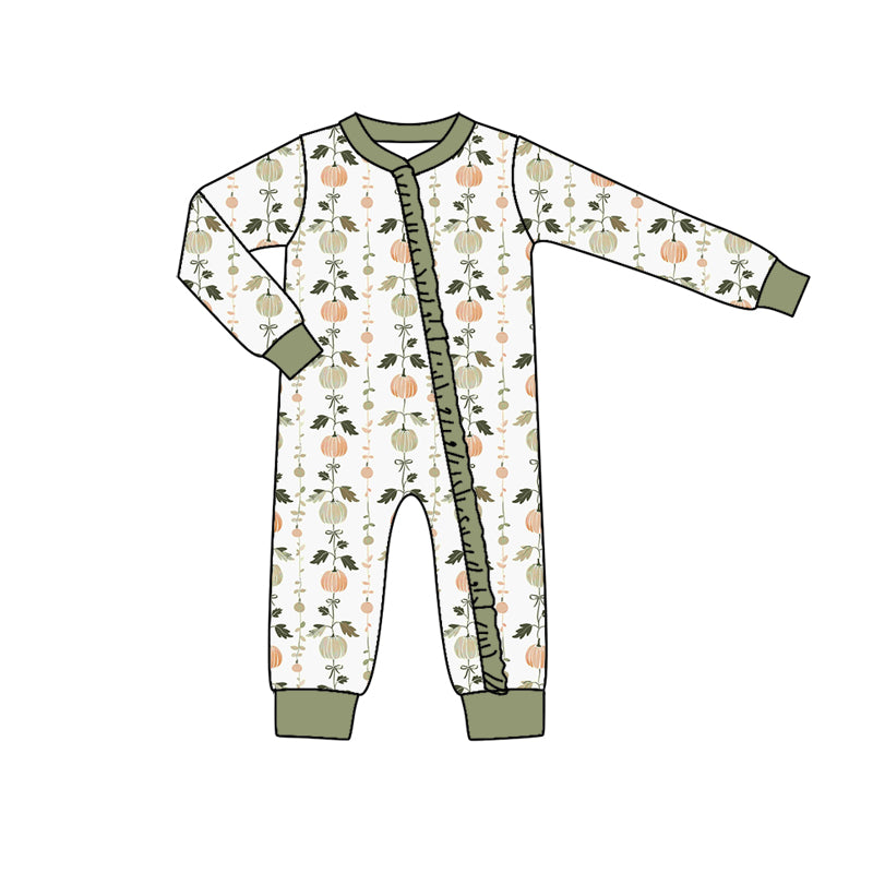 toddle baby boy long sleeve pumpkin zip romper preorder