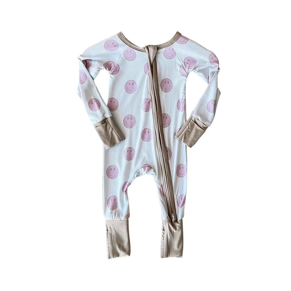 toddle baby girl smile face sunshine long sleeve zip romper preorder