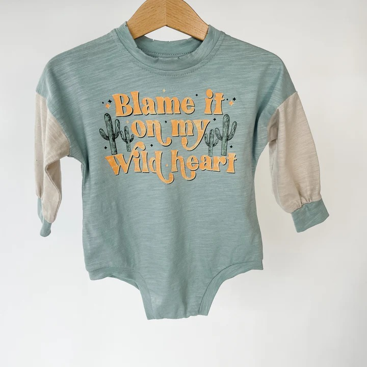 Blame it on my wild heart western cowboy romper preorder