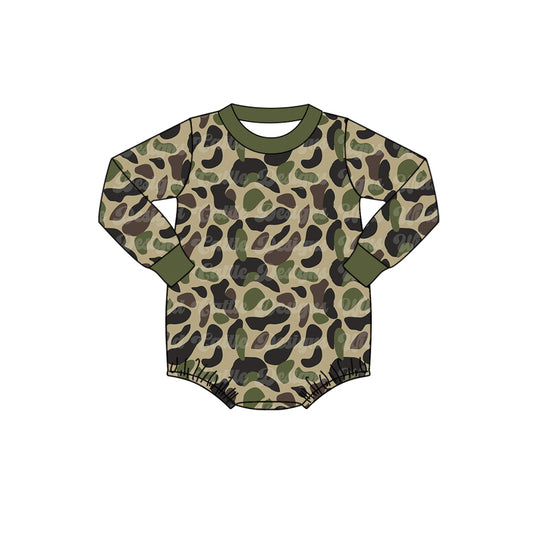 wholesale toddle baby green camo long sleeve romper preorder