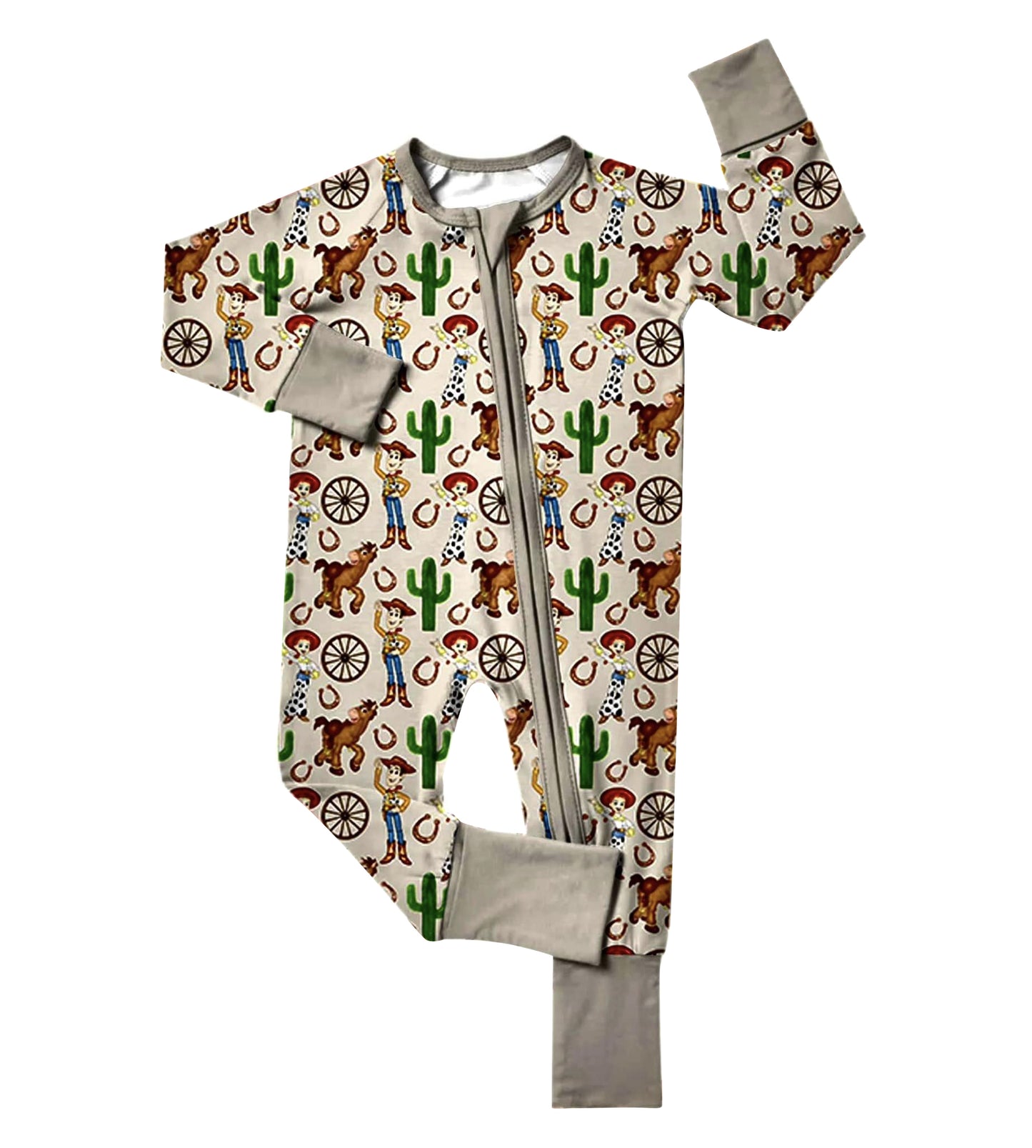 Toddle Baby Boy Western Cartoon Story Zip Romper Preorder