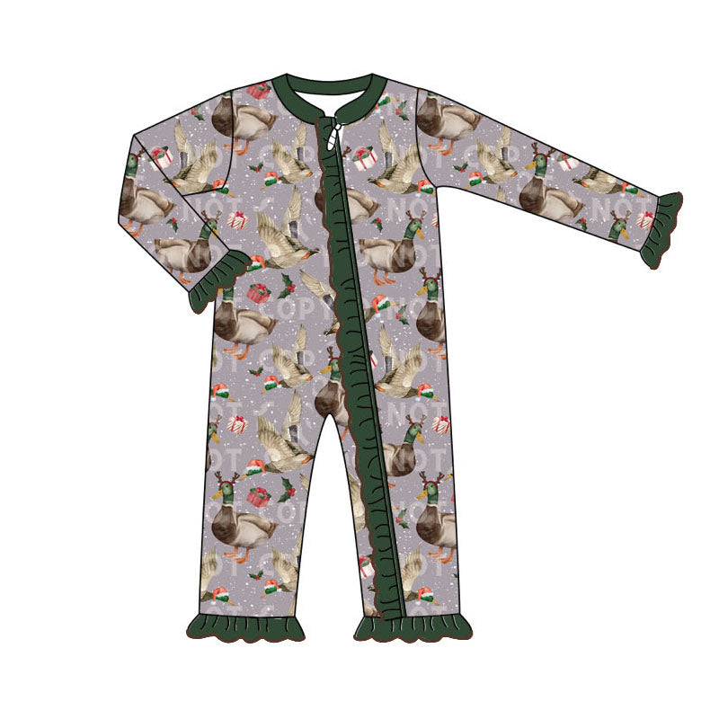 Christmas Mallard duck toddle baby girl romper preorder