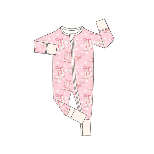 Cowgirl western boots long sleeve zip romper preorder